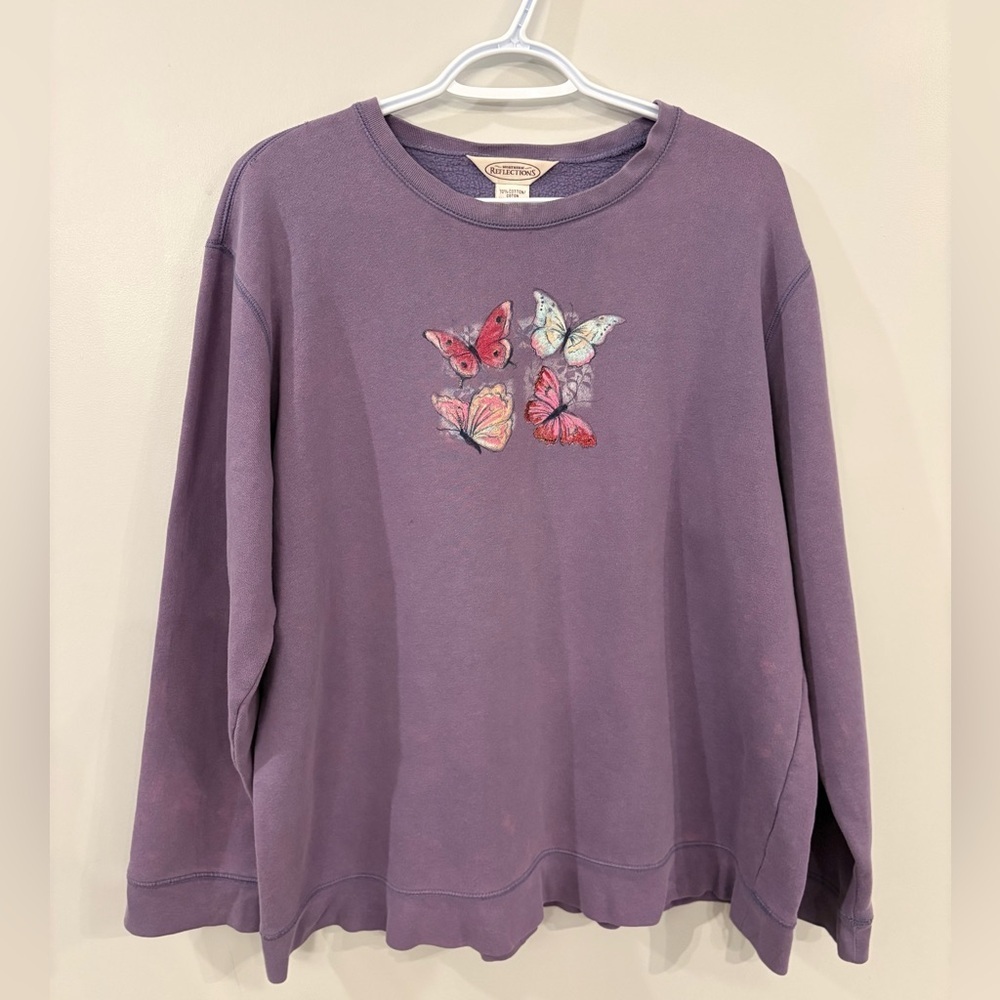 Vintage Northern Reflections crewneck sweatshirt butterfly graphics